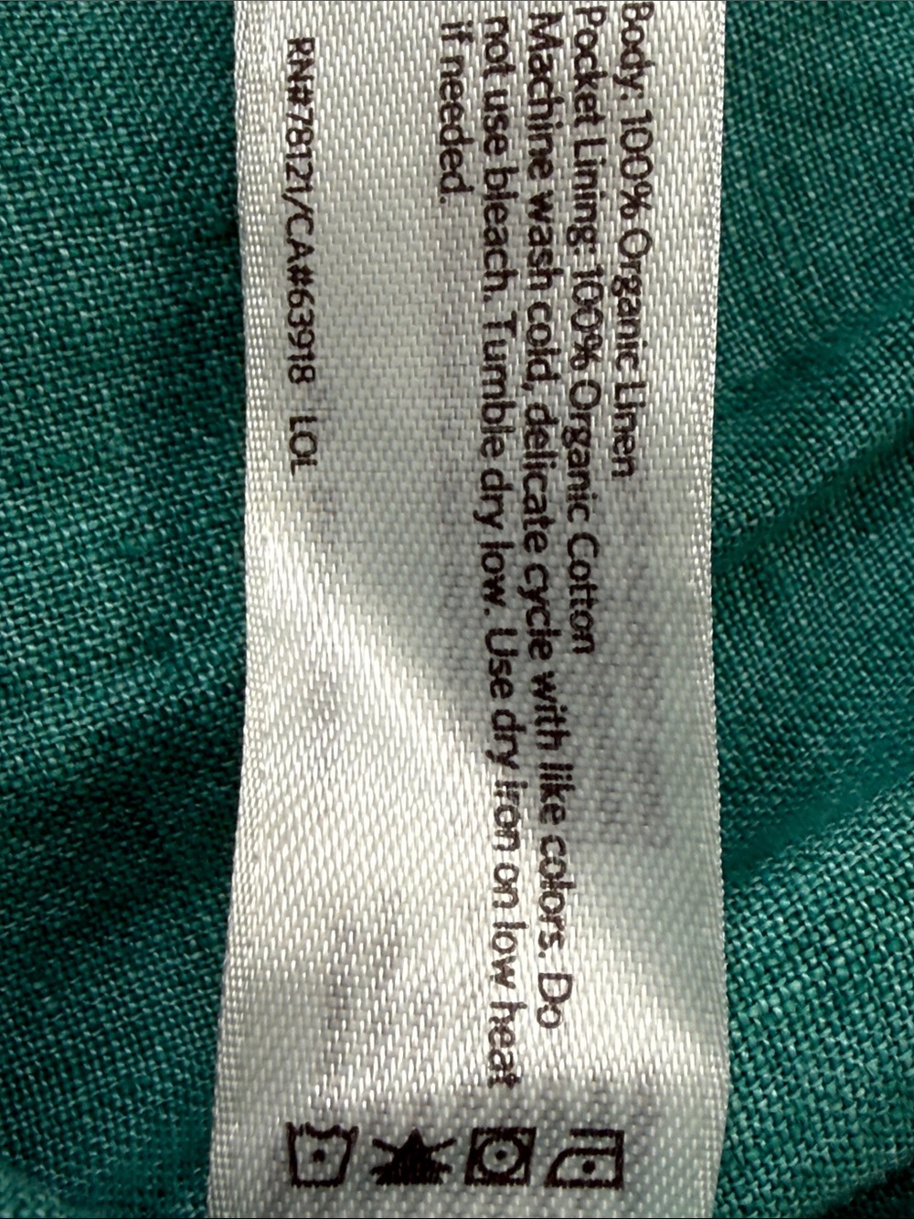 Eileen Fisher Organic Linen Wide Leg Crop Pants M Teal Pull On Pockets - Picture 7 of 10